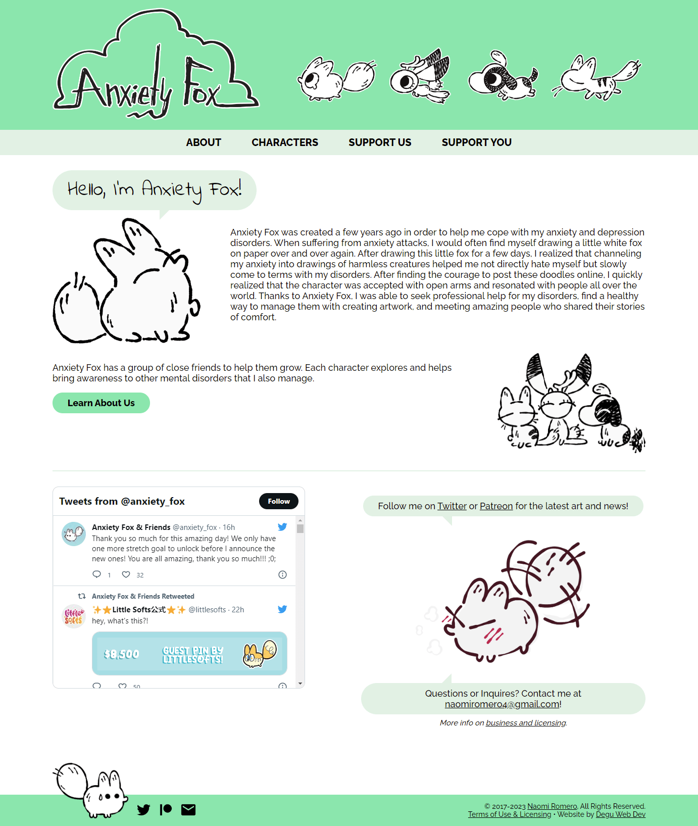 Anxiety Fox Website (opens in new window)