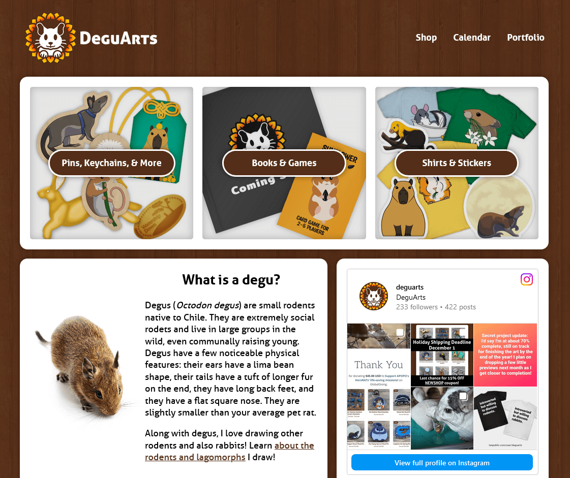DeguArts Website (opens in new window)