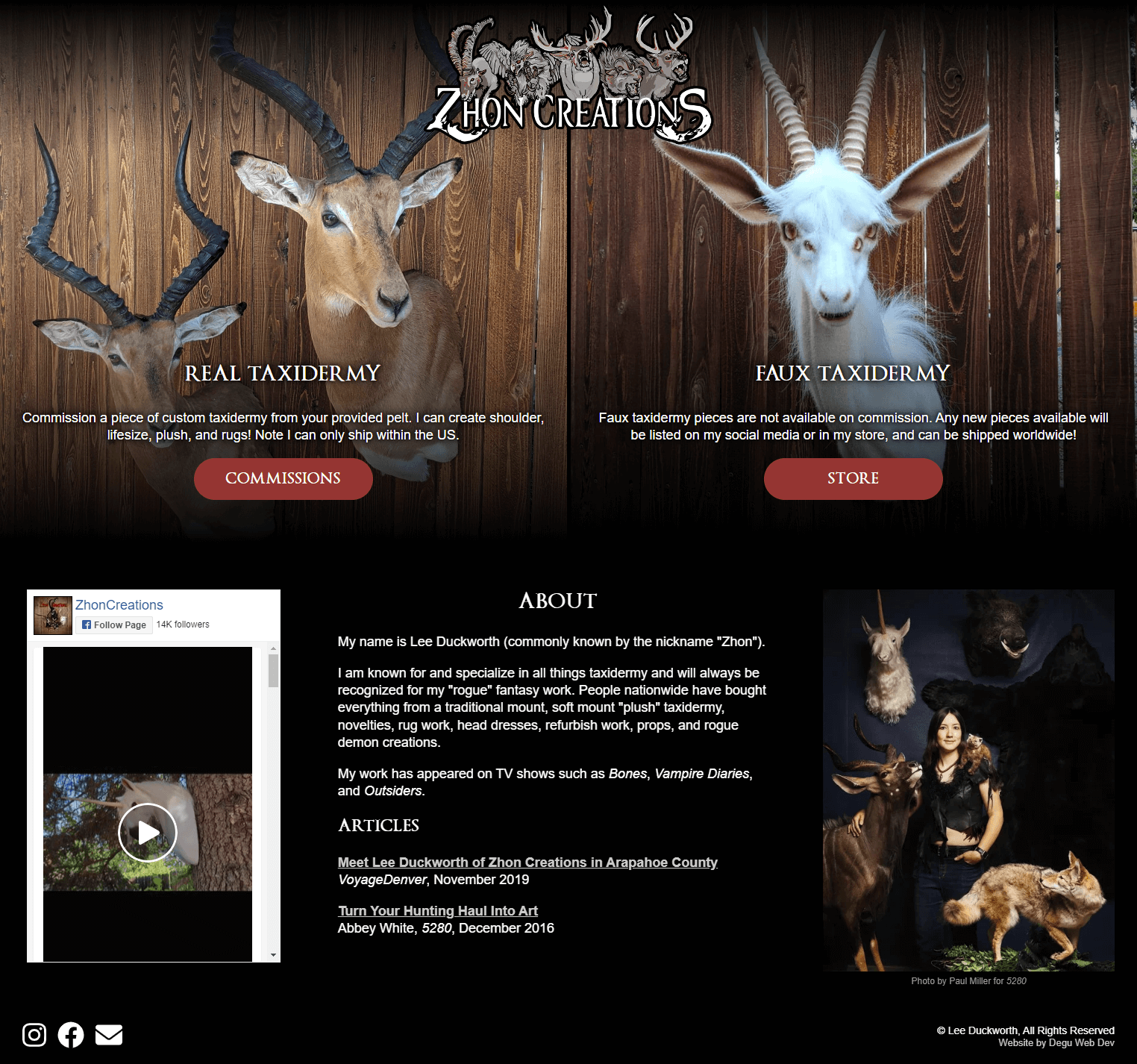 Zhon Creations Website (opens in new window)